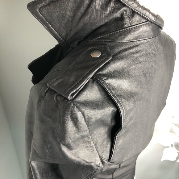 Joie Leather & Shearling Jacket (Ailey e) - Picture 8 of 14